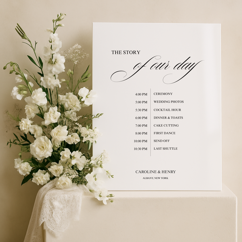 Schedule Sign I | Florence Collection | Wedding Signage