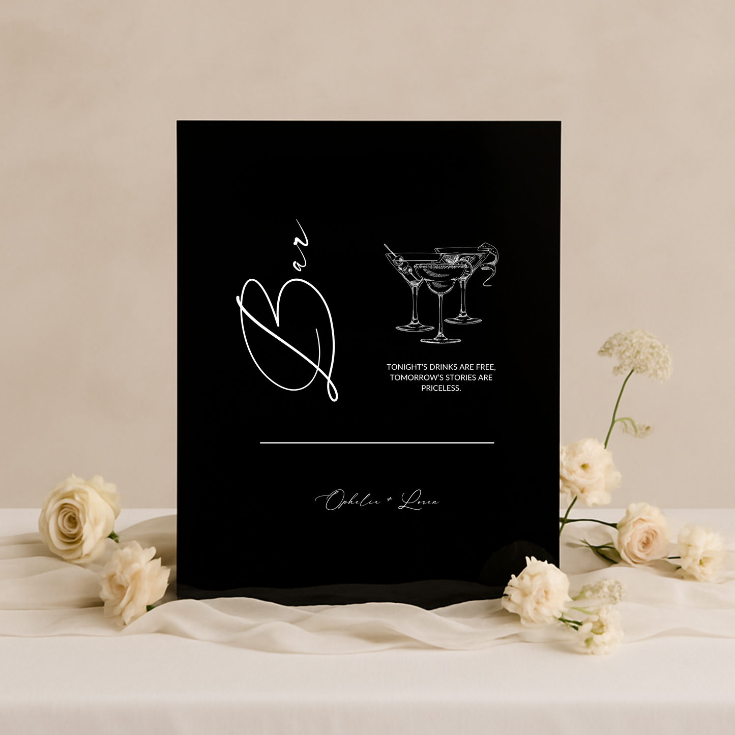 Drinks & Bar Sign V | Aria Collection | Wedding Signage