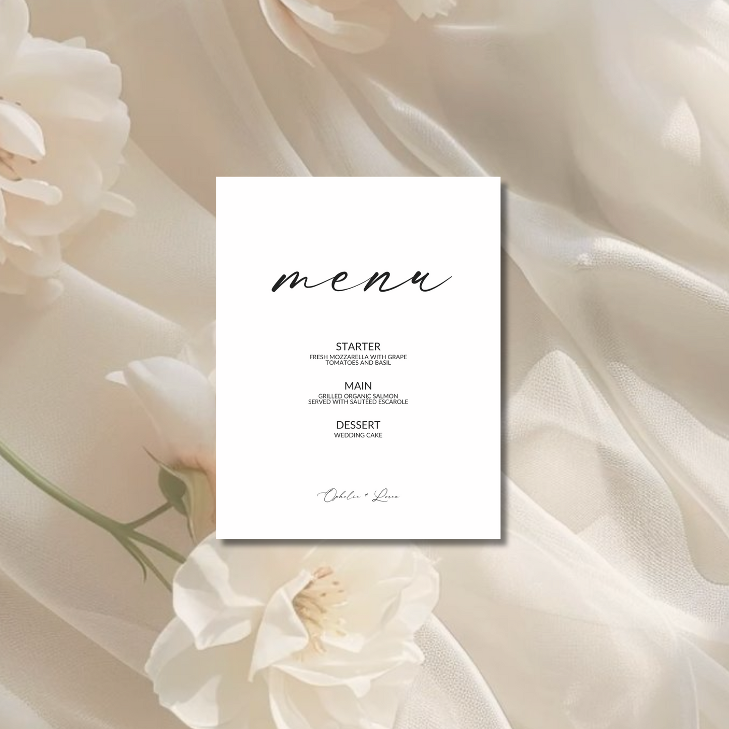 Menu Sign I | Aria Collection | Wedding Signage
