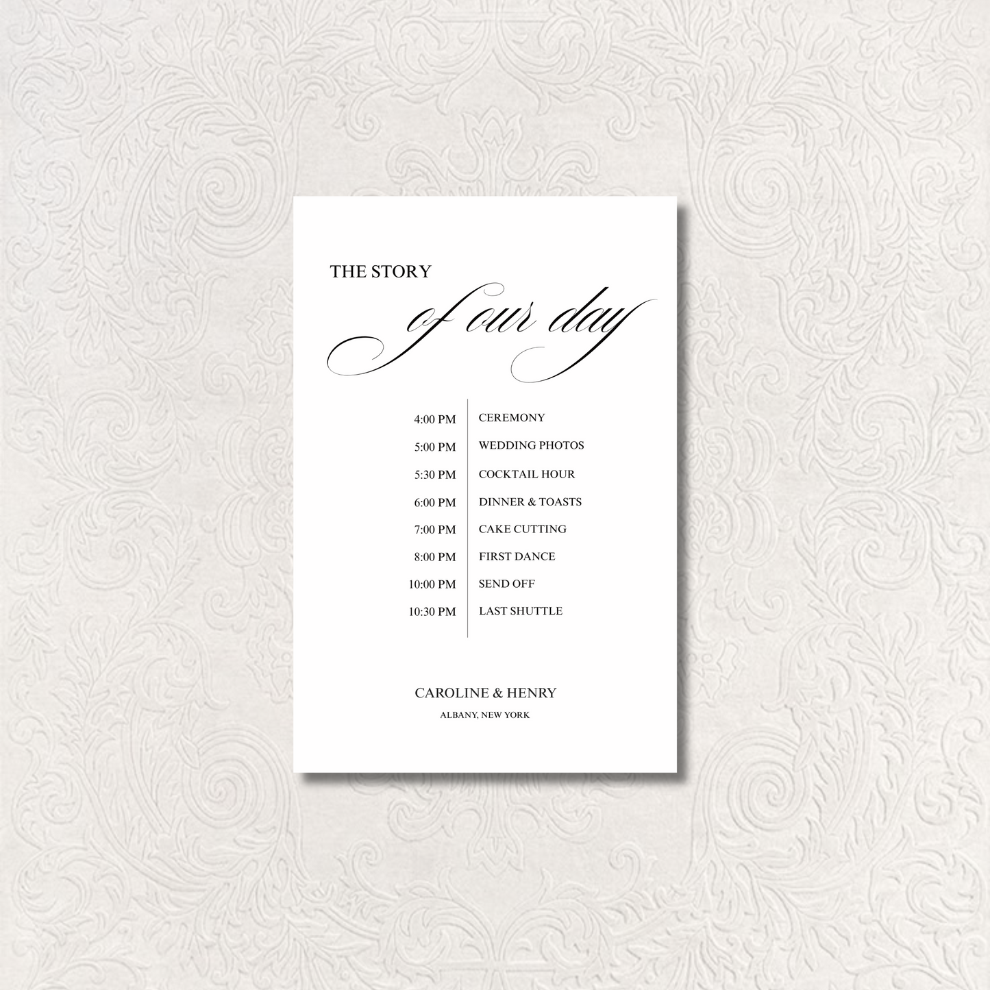 Schedule Sign I | Florence Collection | Wedding Signage