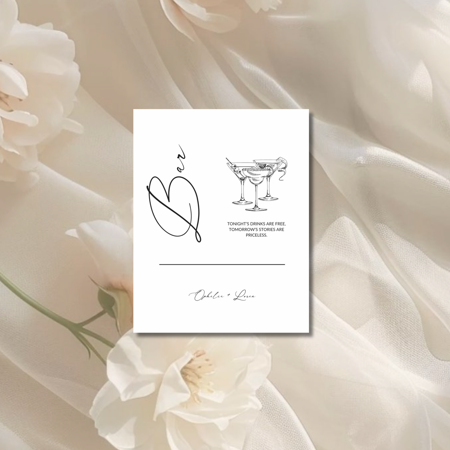Drinks & Bar Sign V | Aria Collection | Wedding Signage