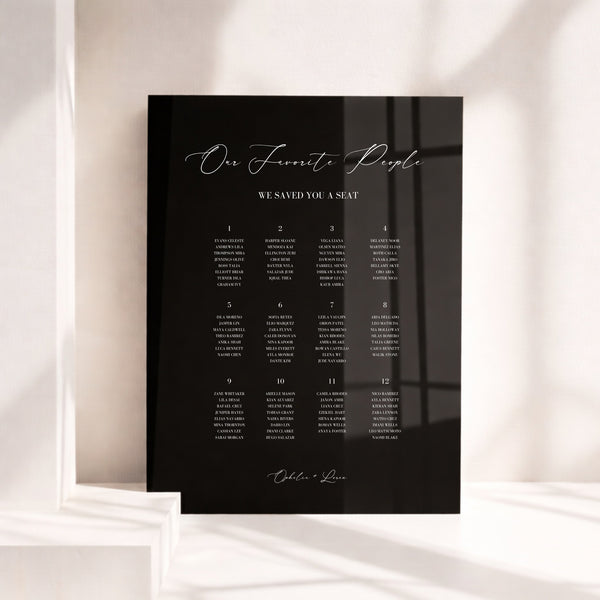 Aria Collection Acrylic Wedding Seating Chart Sign