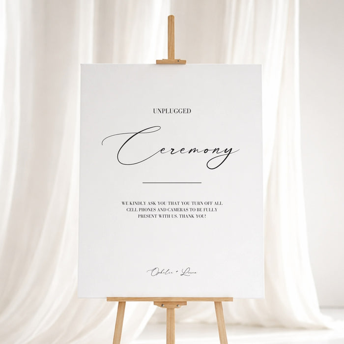 Aria Collection Gatorboard Wedding Unplugged Ceremony Sign