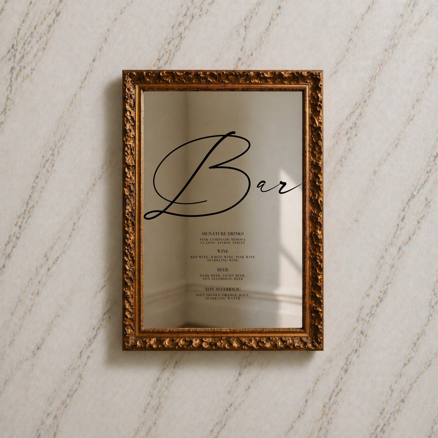 Aria Collection Decal Wedding Bar & Drinks Sign