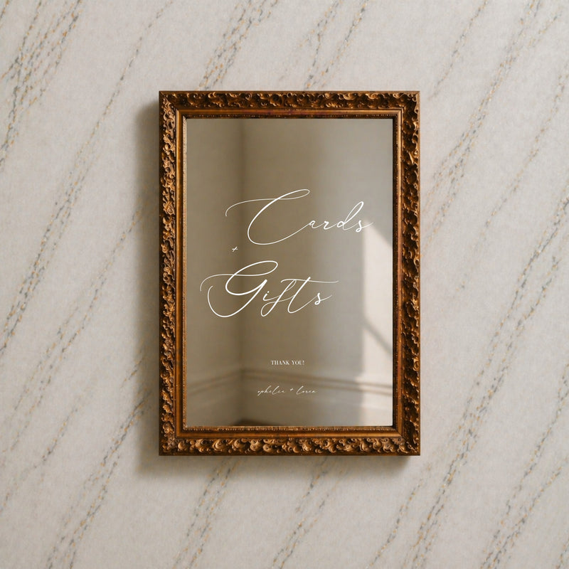 Aria Collection Decal Wedding Cards & Gifts Sign