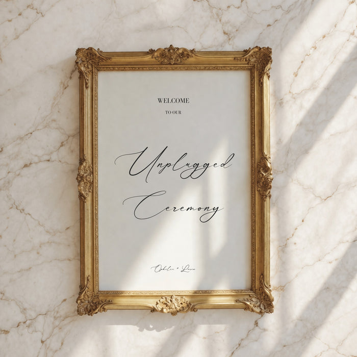 Aria Collection Poster Wedding Unplugged Ceremony Sign