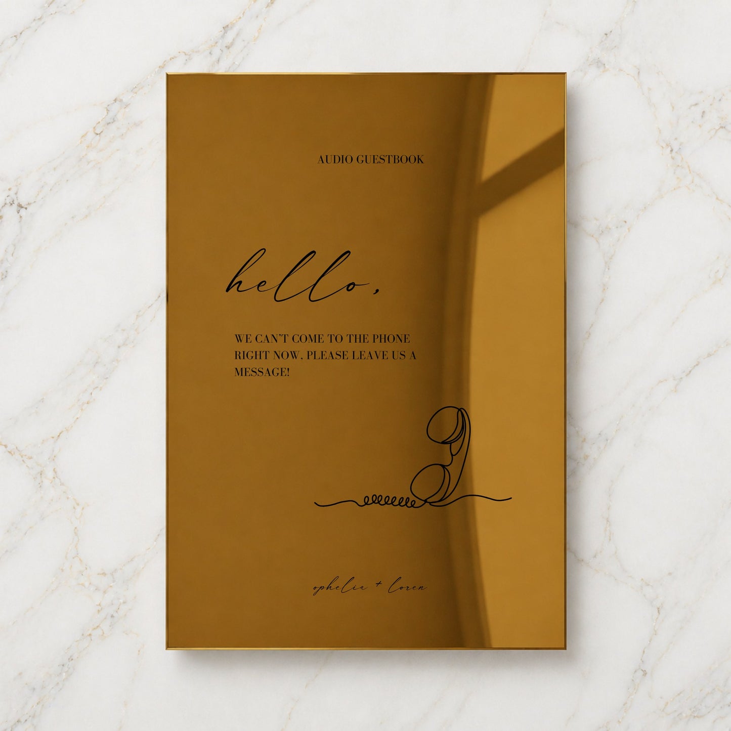 Aria Collection Gold Mirror Wedding Guestbook Sign