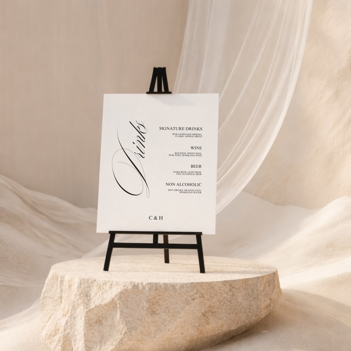 Florence Collection Gatorboard Wedding Bar & Drinks Sign