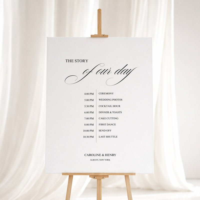 Florence Collection Gatorboard Wedding Order of Events Sign