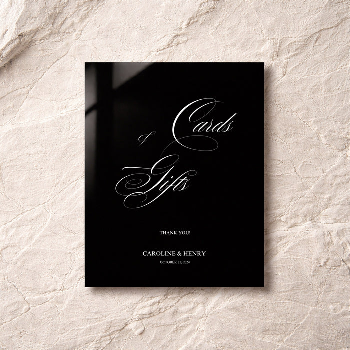 Florence Collection Acrylic Wedding Cards & Gifts Sign