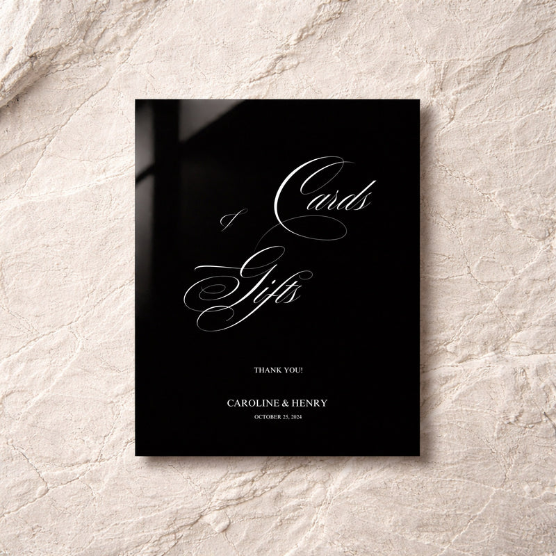Florence Collection Acrylic Wedding Cards & Gifts Sign