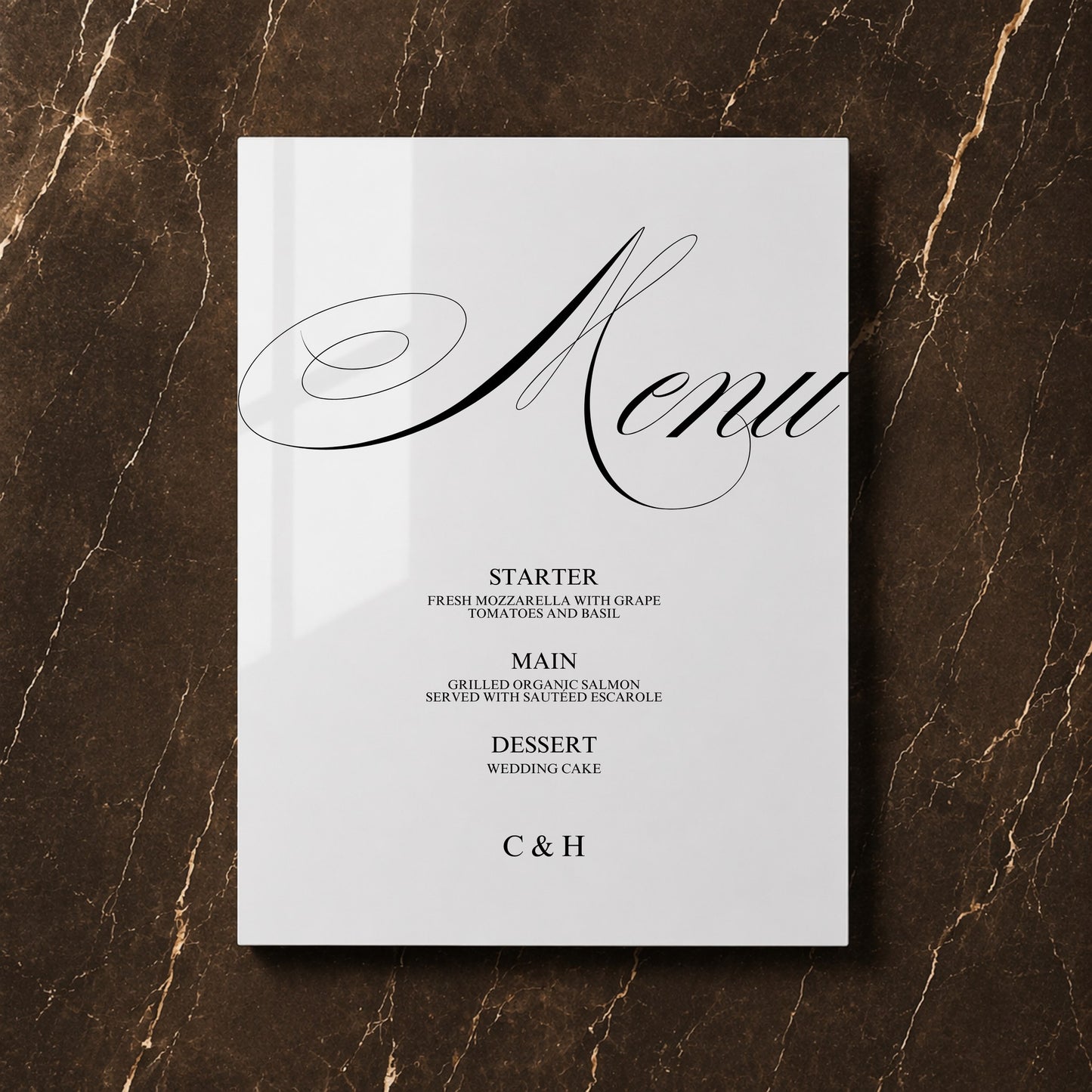 Florence Collection Acrylic Wedding Menu Sign