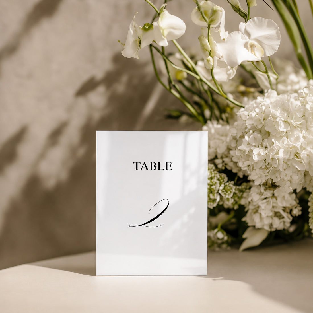Florence Collection Acrylic Wedding Table Numbers Sign
