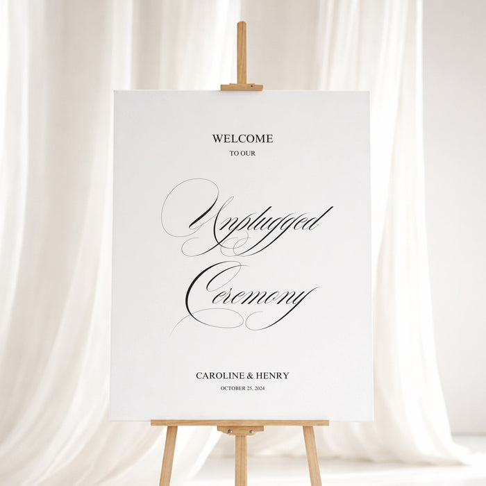 Florence Collection Gatorboard Wedding Unplugged Ceremony Sign
