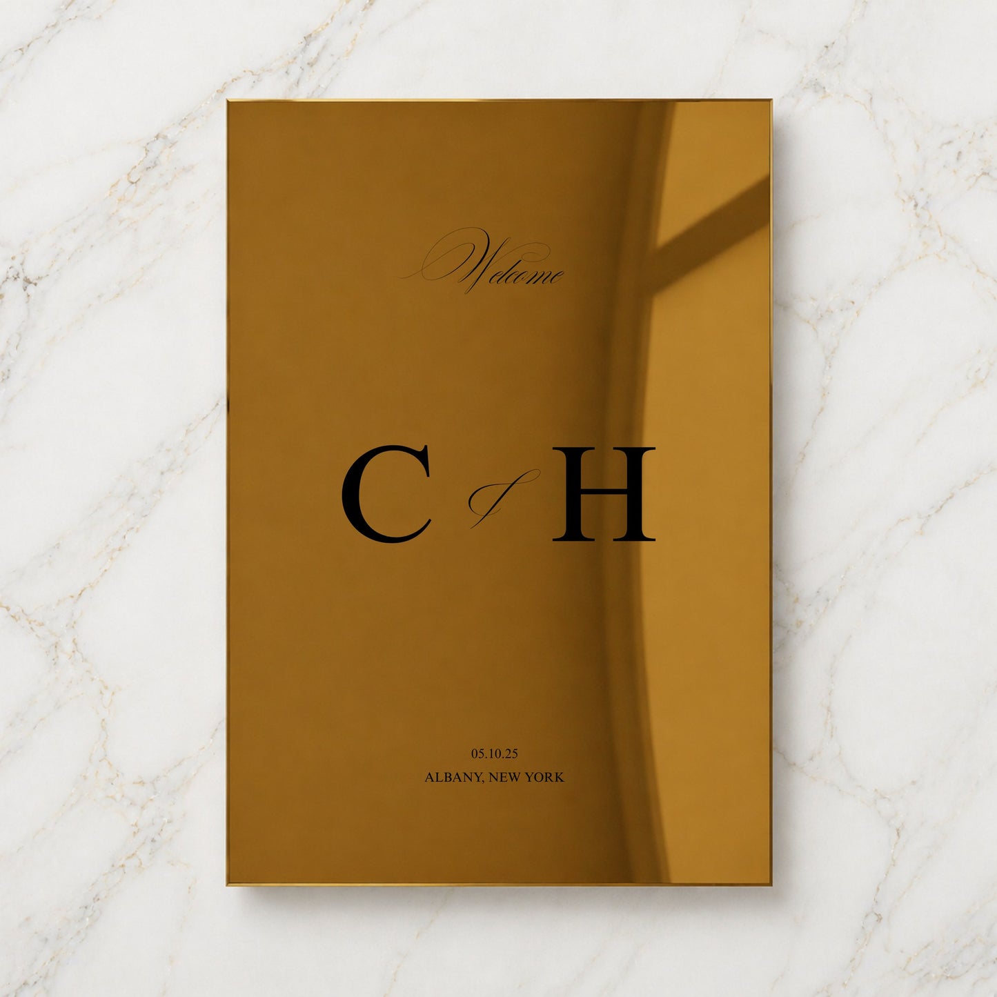 Florence Collection Gold Mirror Wedding Welcome Sign