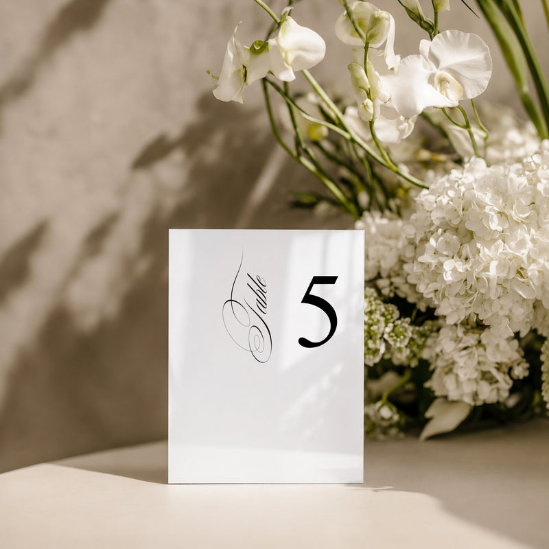 Florence Collection Acrylic Wedding Table Numbers Sign