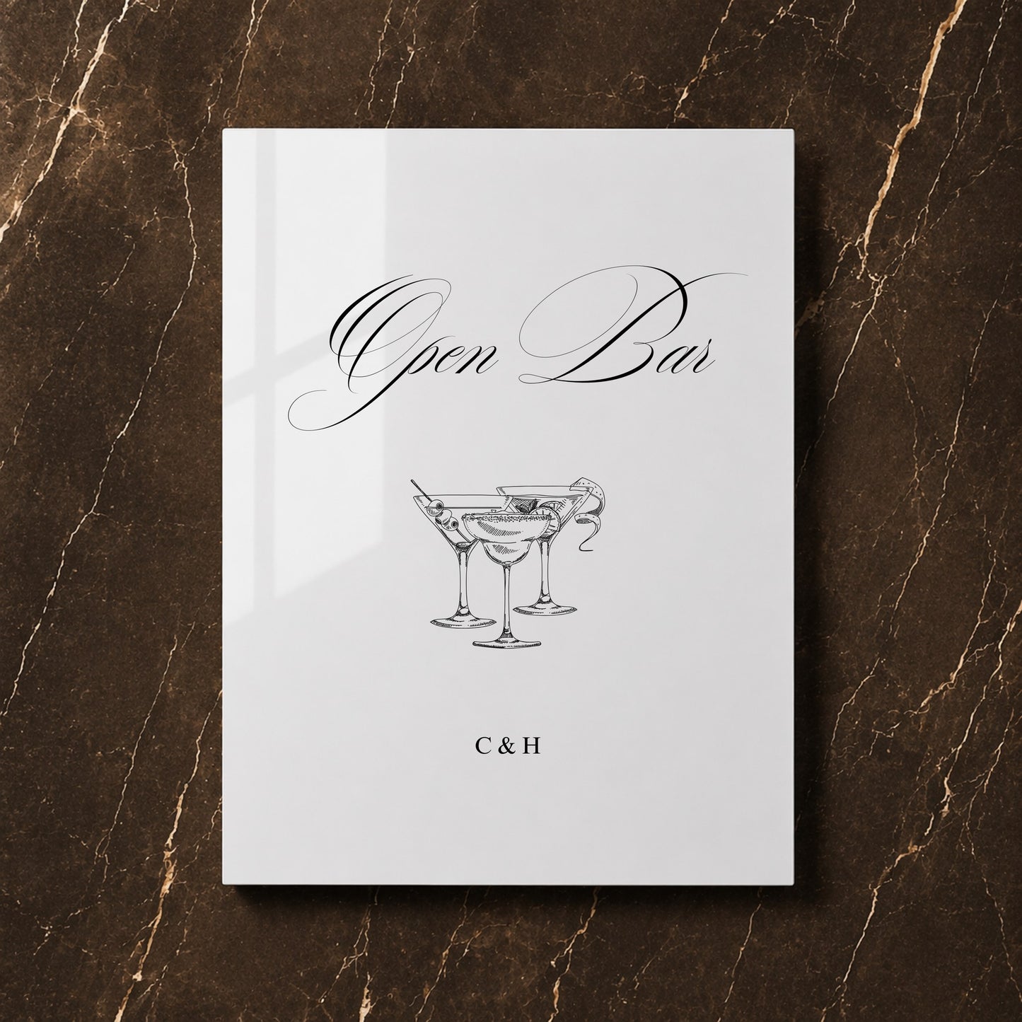 Florence Collection Acrylic Wedding Bar & Drinks Sign