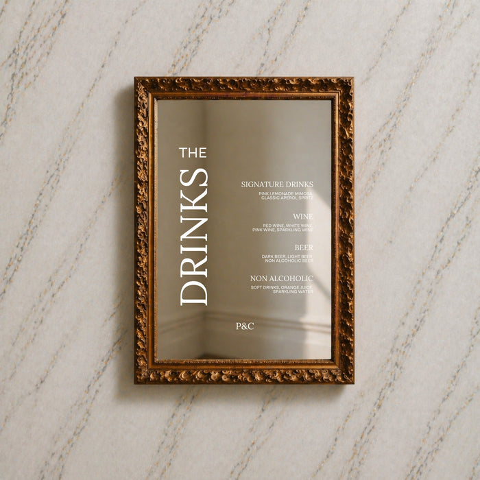 Moda Collection Decal Wedding Bar & Drinks Sign