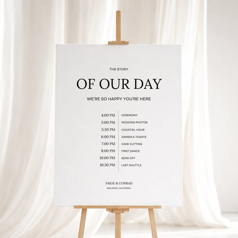Moda Collection Gatorboard Wedding Order of Events Sign