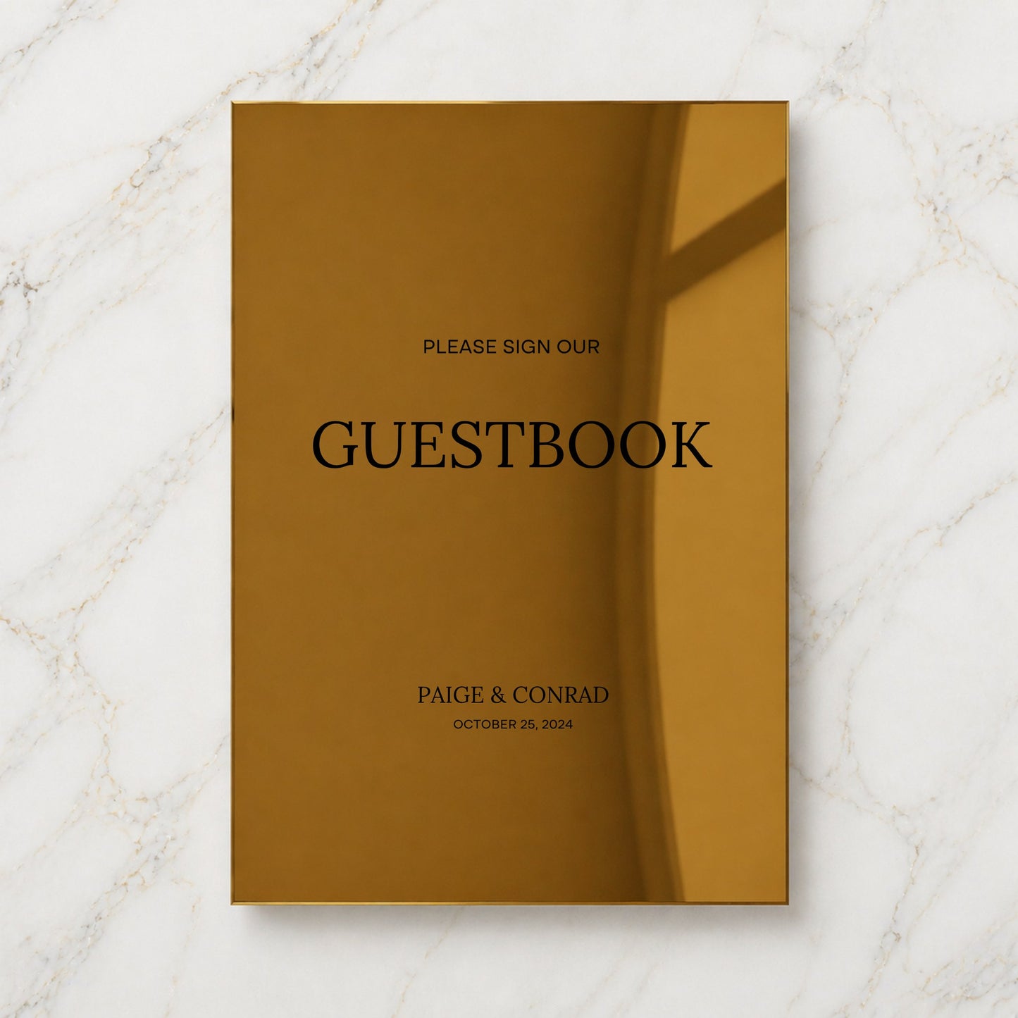 Moda Collection Gold Mirror Wedding Guestbook Sign