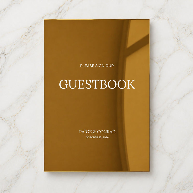 Moda Collection Gold Mirror Wedding Guestbook Sign