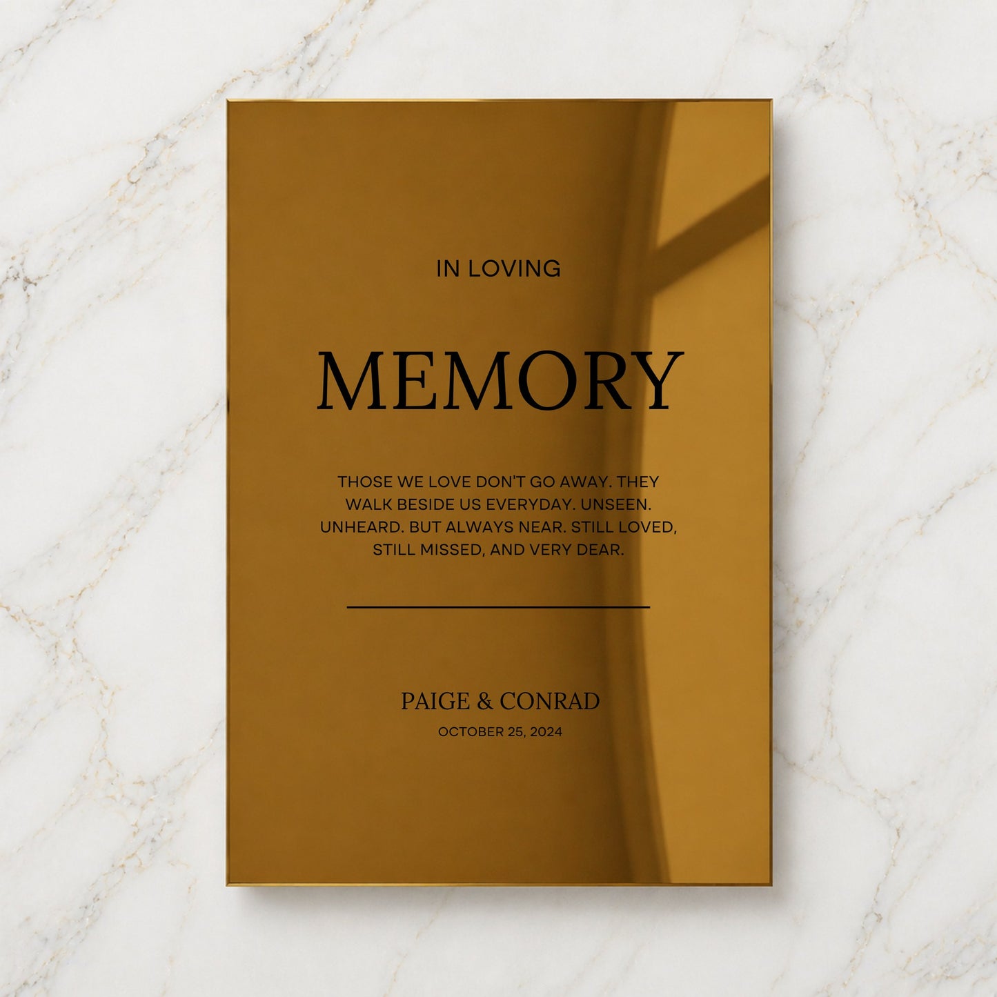 Moda Collection Gold Mirror Wedding In Loving Memory Sign