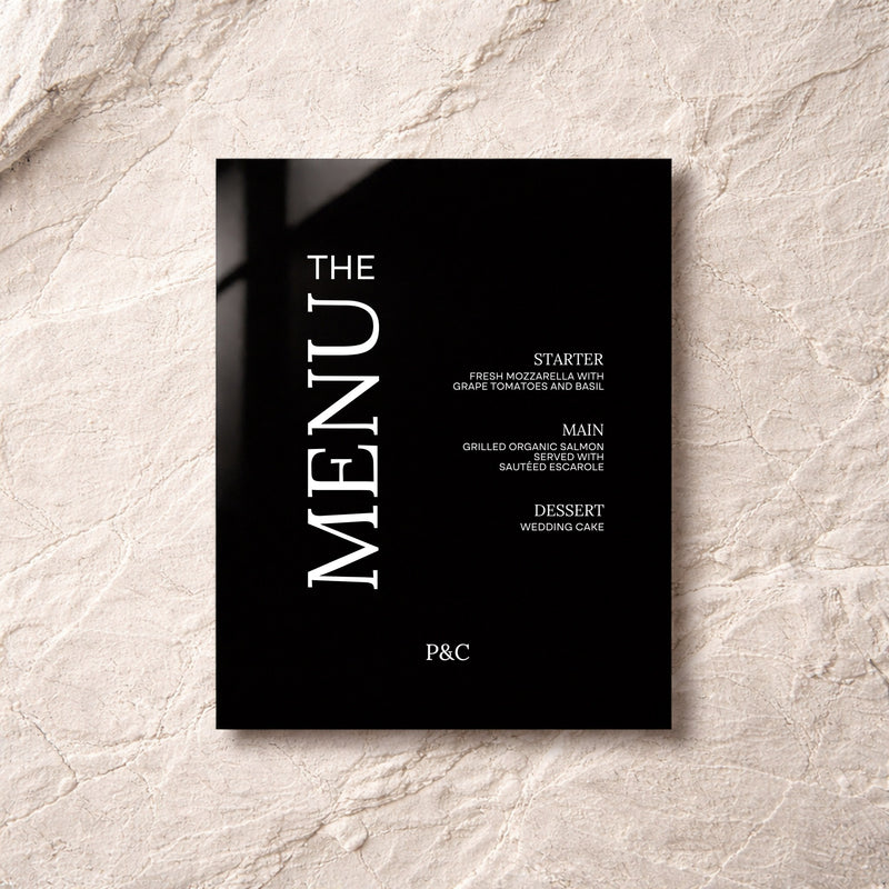 Moda Collection Acrylic Wedding Menu Sign
