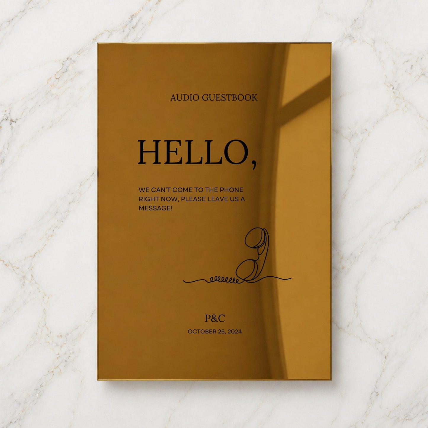 Moda Collection Gold Mirror Wedding Guestbook Sign