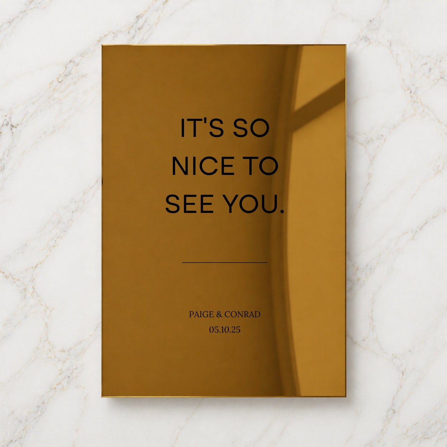 Moda Collection Gold Mirror Wedding Welcome Sign