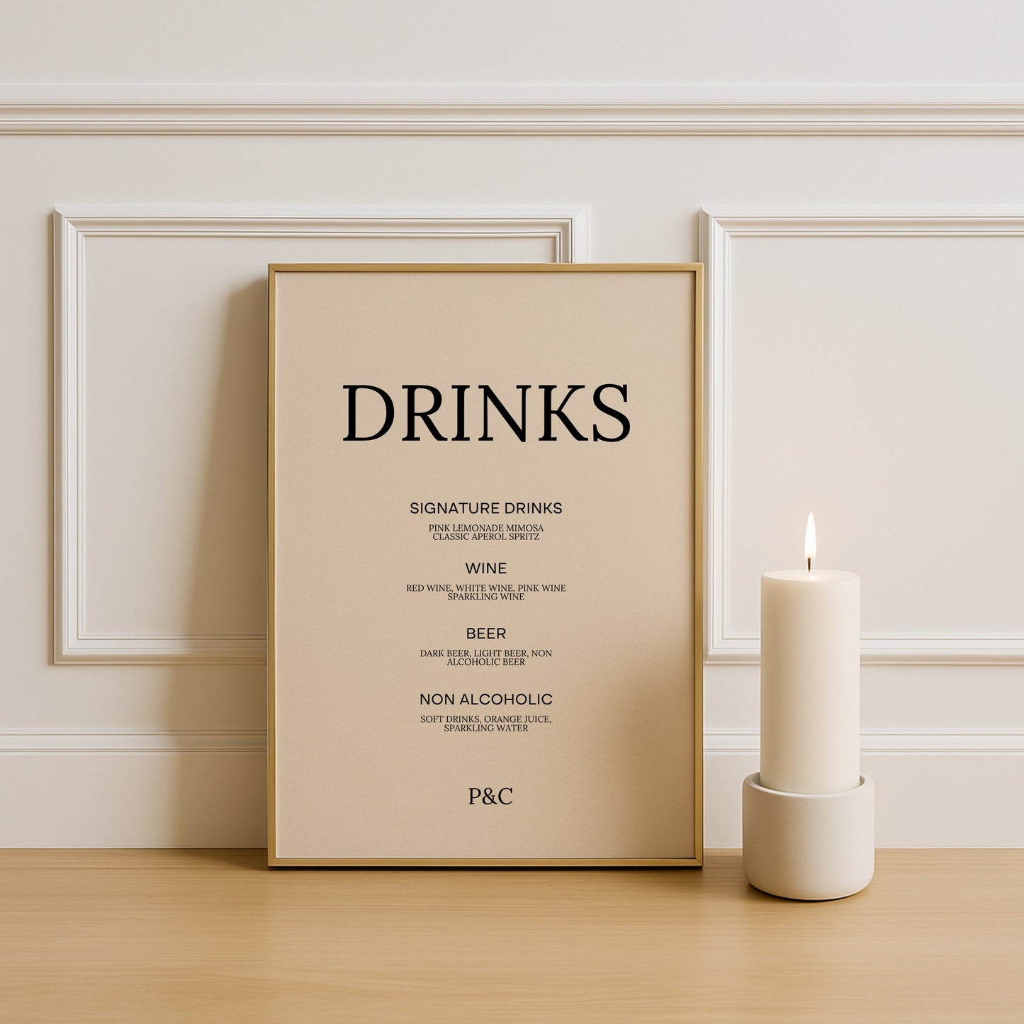 Moda Collection Poster Wedding Bar & Drinks Sign