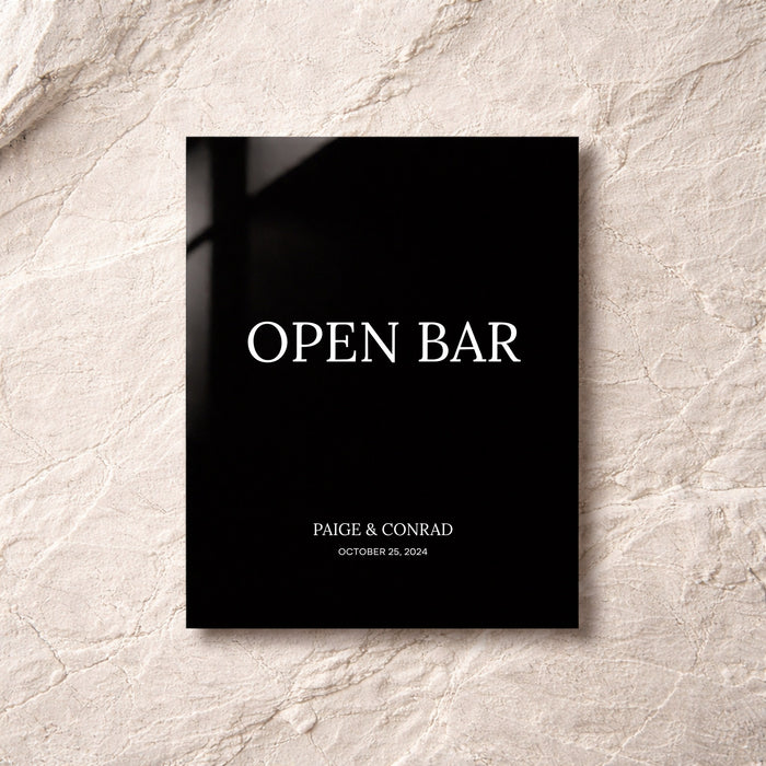 Moda Collection Acrylic Wedding Bar & Drinks Sign