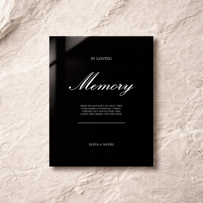 Reina Collection Acrylic Wedding In Loving Memory Sign