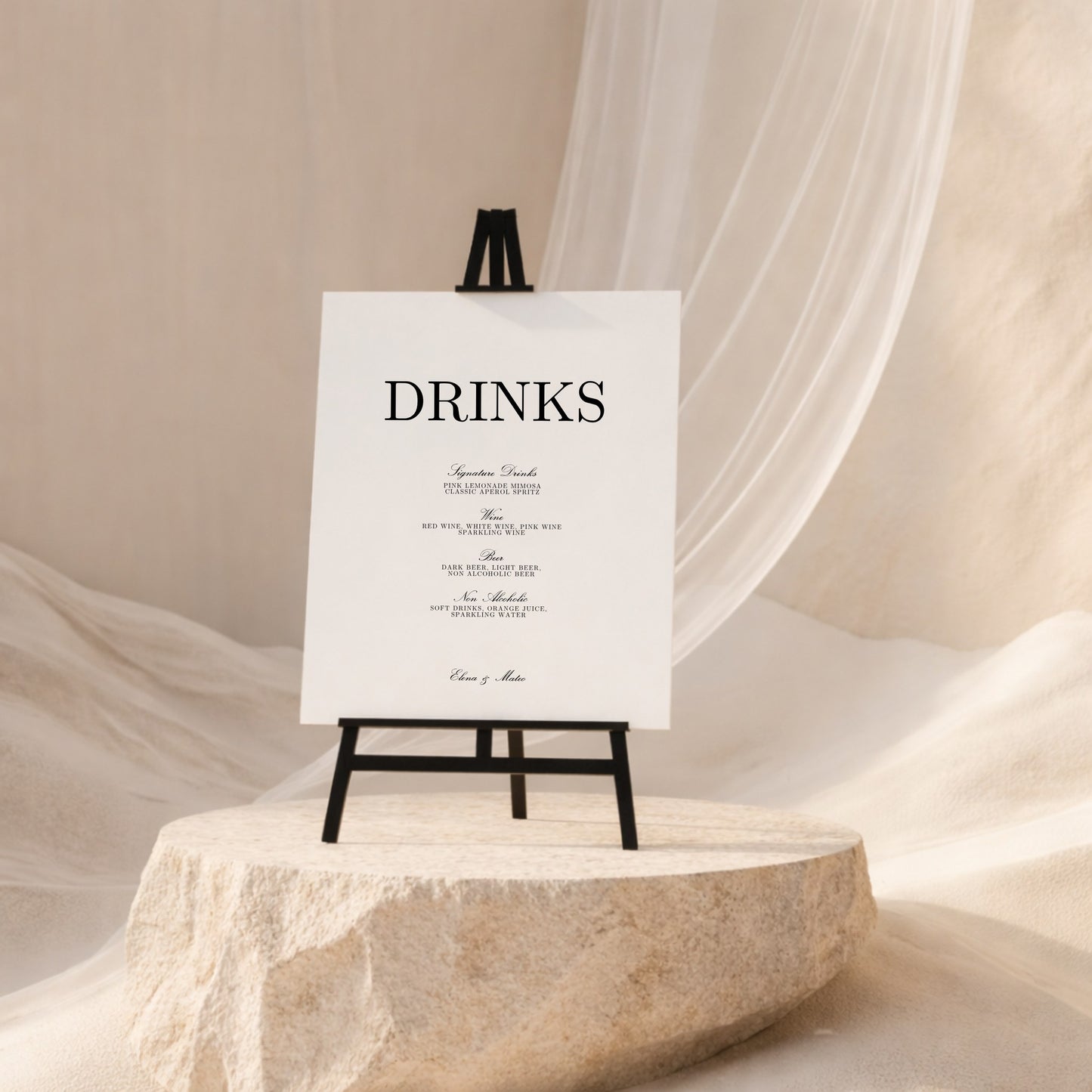 Reina Collection Gatorboard Wedding Bar & Drinks Sign
