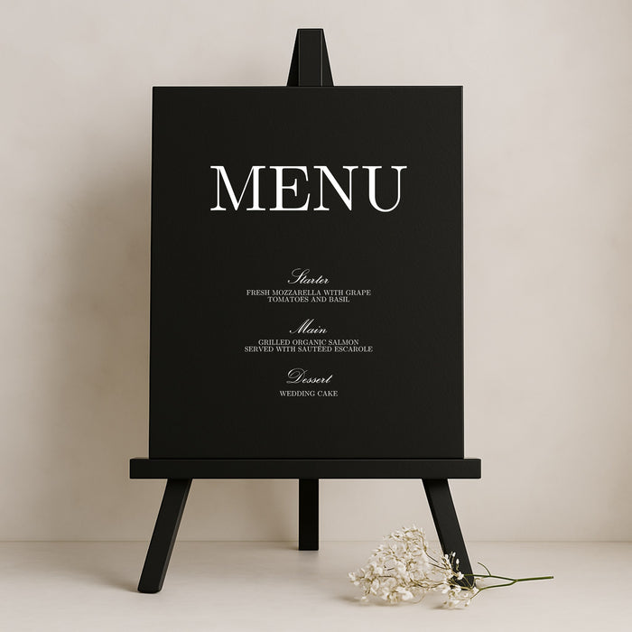 Reina Collection Gatorboard Wedding Menu Sign