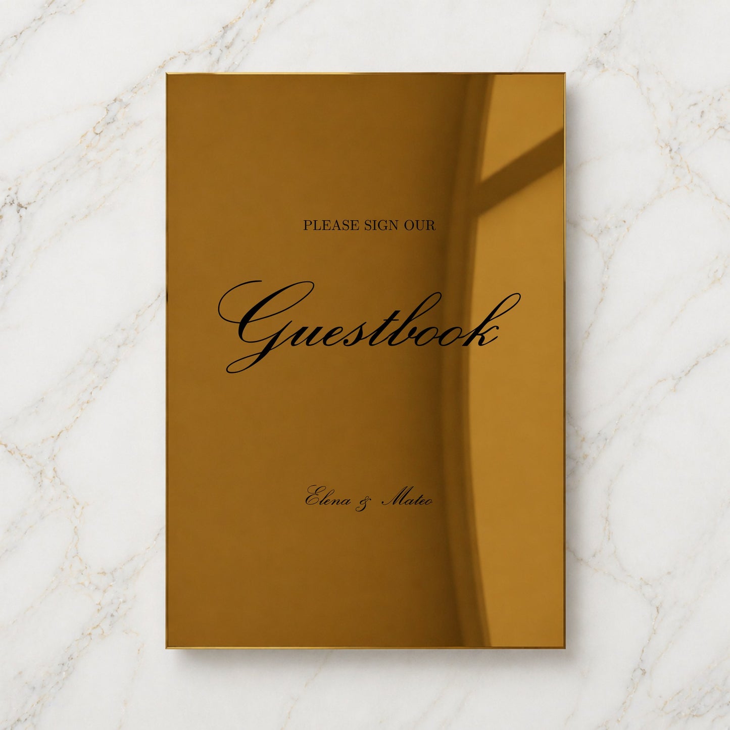Reina Collection Gold Mirror Wedding Guestbook Sign