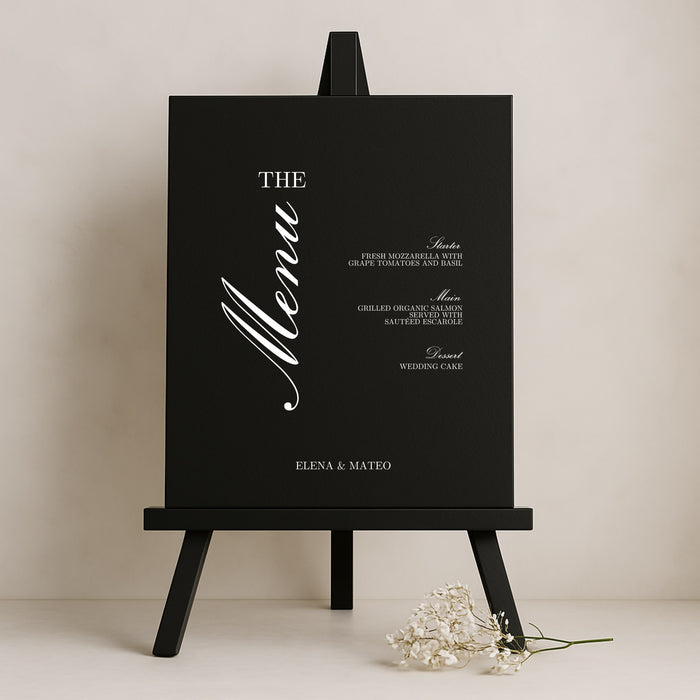 Reina Collection Gatorboard Wedding Menu Sign
