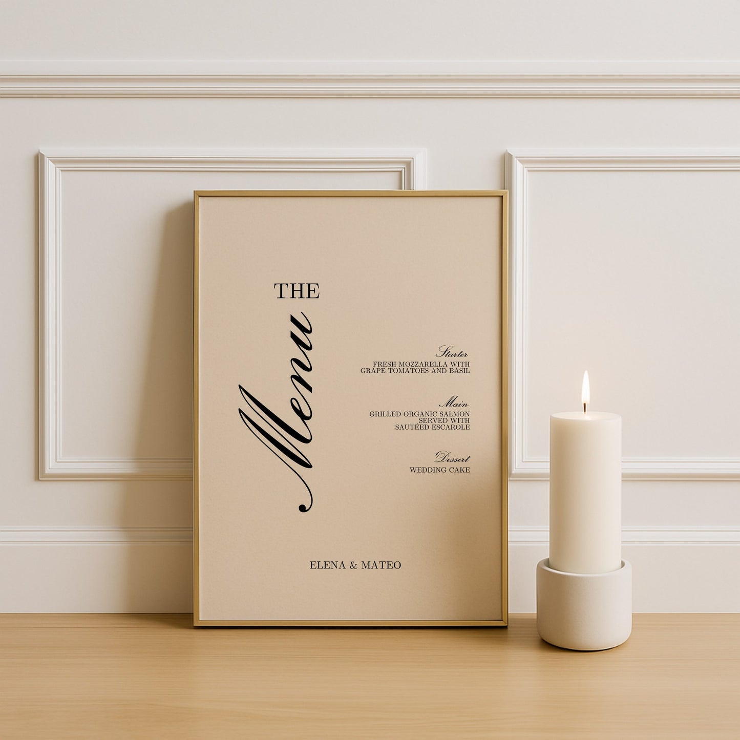 Reina Collection Poster Wedding Menu Sign