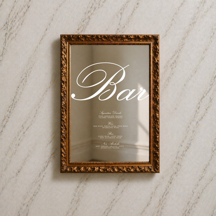 Reina Collection Decal Wedding Bar & Drinks Sign