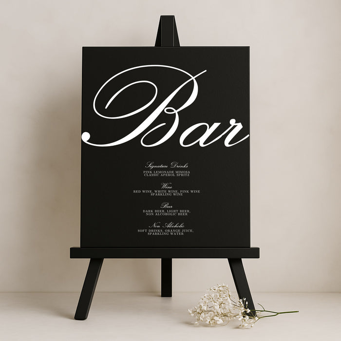 Reina Collection Gatorboard Wedding Bar & Drinks Sign