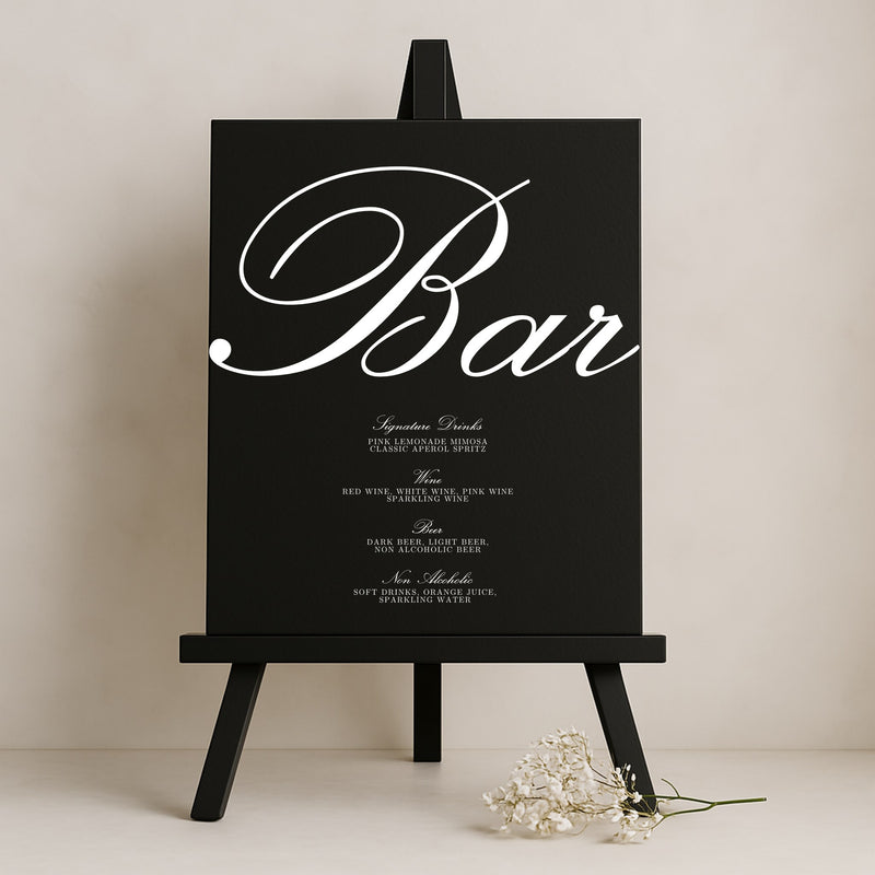 Reina Collection Gatorboard Wedding Bar & Drinks Sign