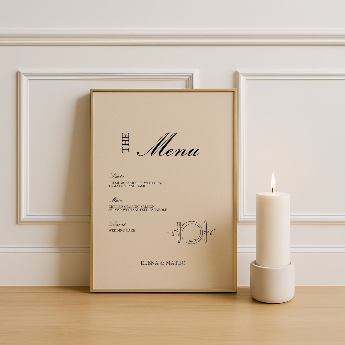 Reina Collection Poster Wedding Menu Sign