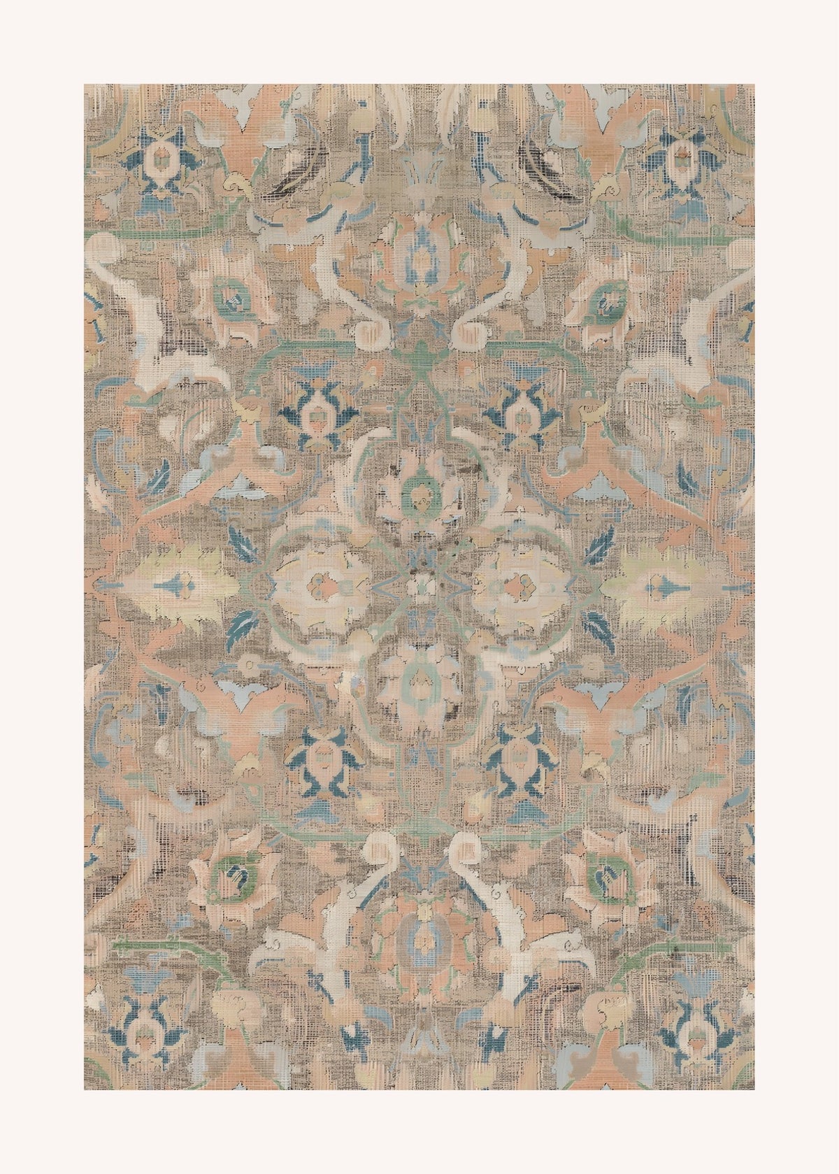 Vintage Garden Textile, eclectic wall art print
