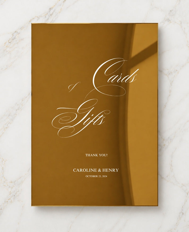 Wedding cards and gifts sign