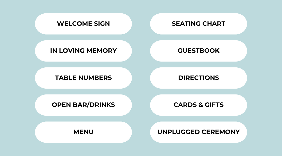 10 Must-Have Wedding Signs for Every Ceremony and Reception