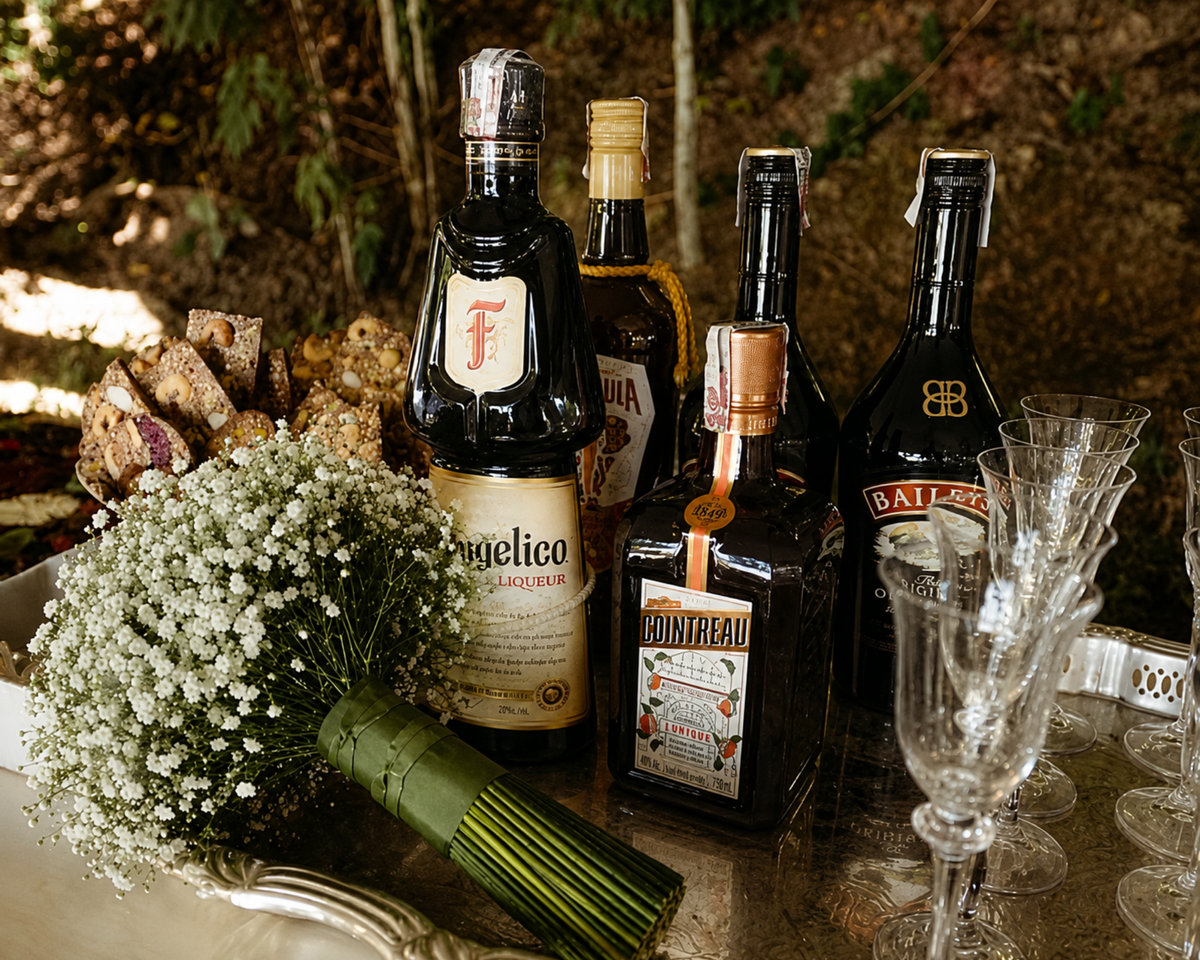 wedding bar with signature drinks