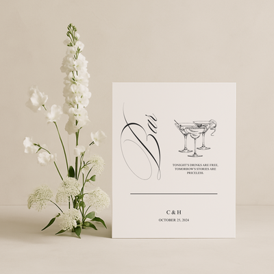 Drinks & Bar Sign V | Florence Collection | Wedding Signage