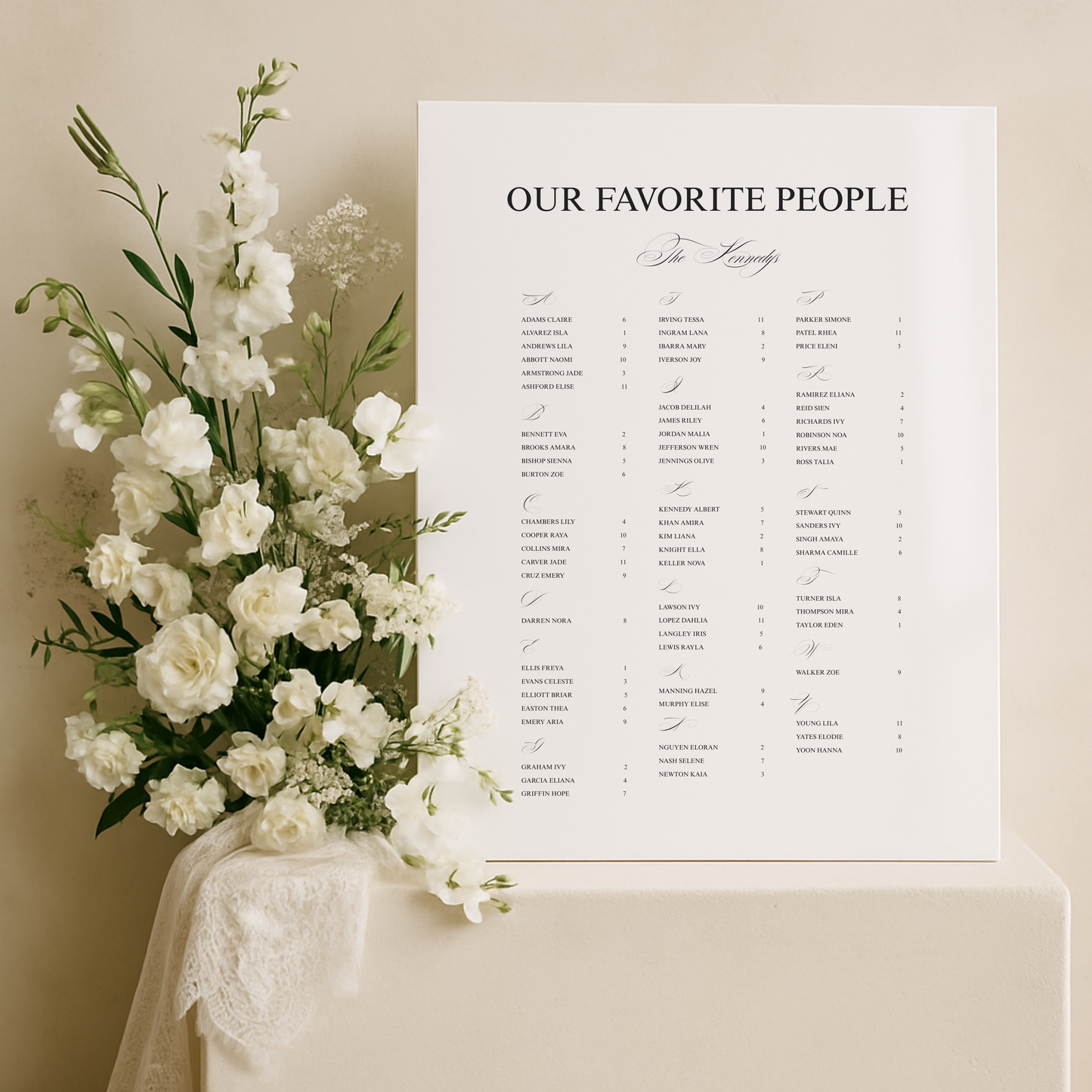 Seating Chart Sign II | Florence Collection | Wedding Signage