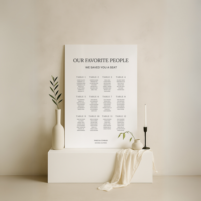 Seating Chart Sign I | Moda Collection | Wedding Signage