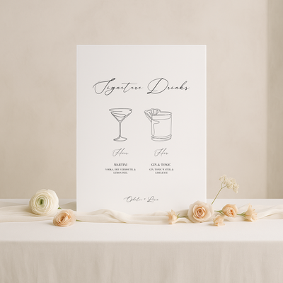 Drinks & Bar Sign III | Aria Collection | Wedding Signage