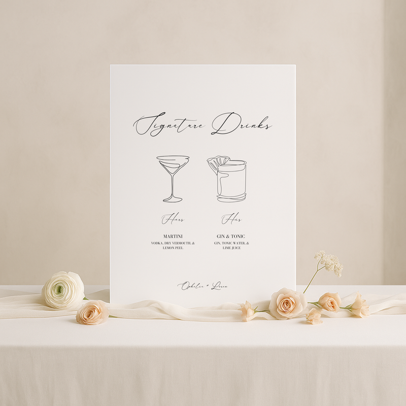 Drinks & Bar Sign III | Aria Collection | Wedding Signage